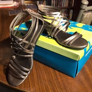 Montego Bay Stella Metallic Silver Wedge Sandal